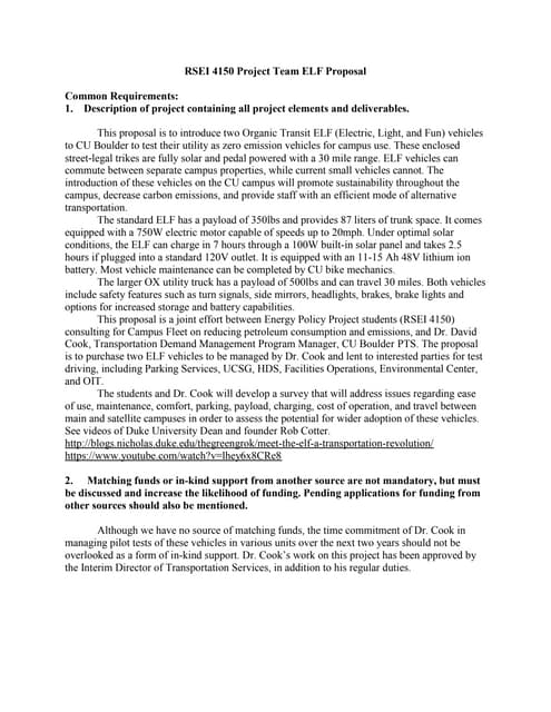 RSEI 4150 Project Team ELF Proposal