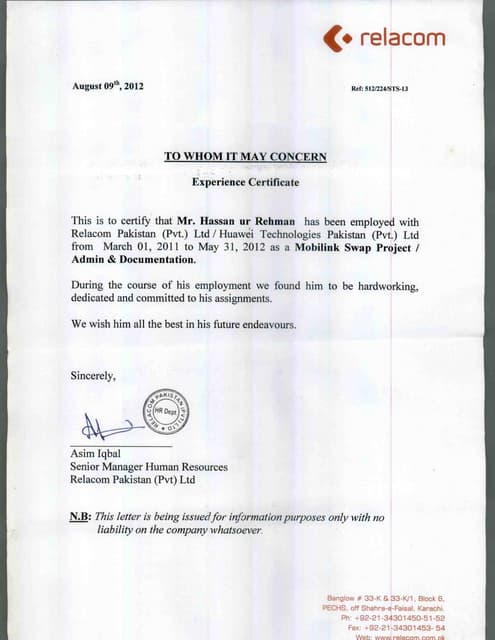 Articleship Completion Letter | PDF