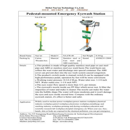 Emergency Shower and Eyewash Station | PDF