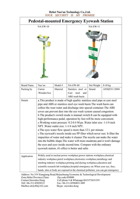 Emergency Shower and Eyewash Station | PDF