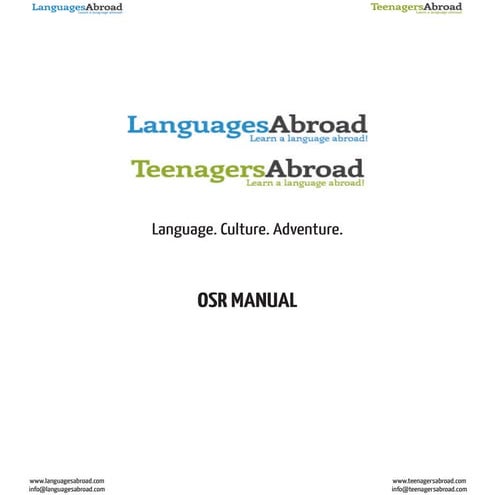 Outside Sales Rep - Languages & Teenagers Abroad 2015 -1