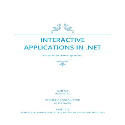 Interactive Applications in .NET