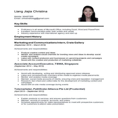 Christina Liang CV