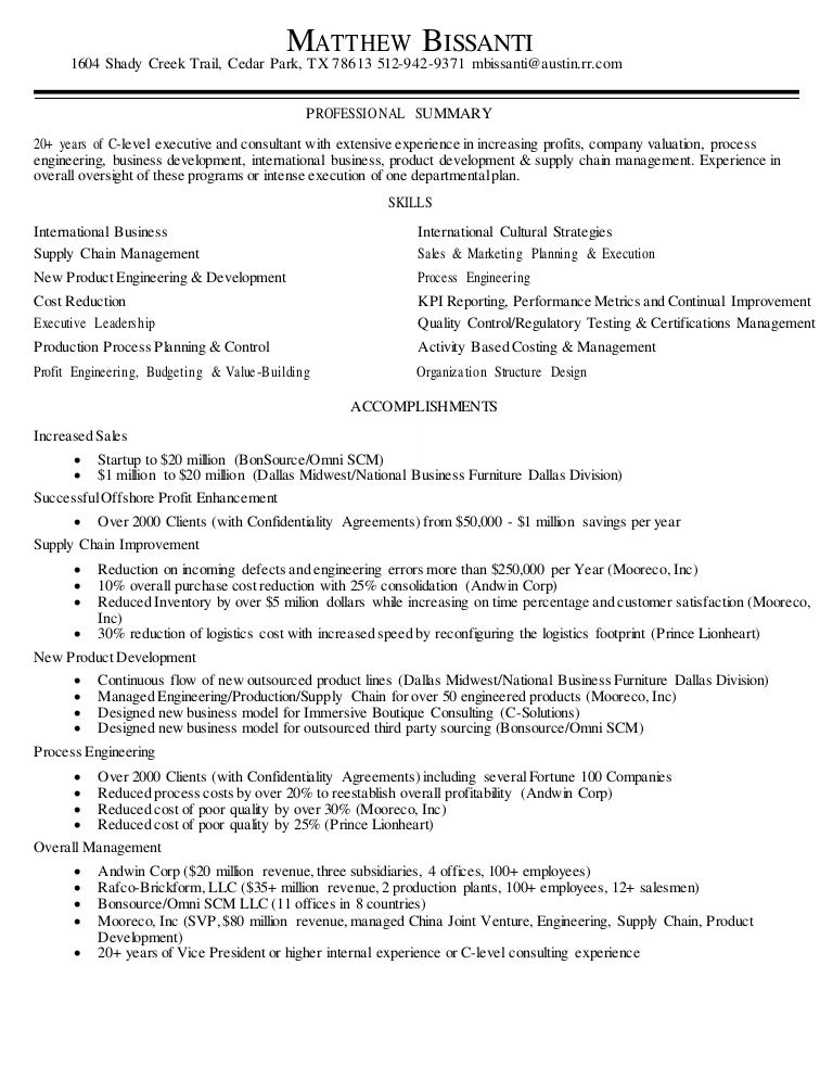 RESUME acc format