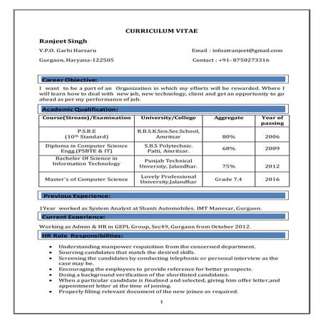 CBC resume | DOCX