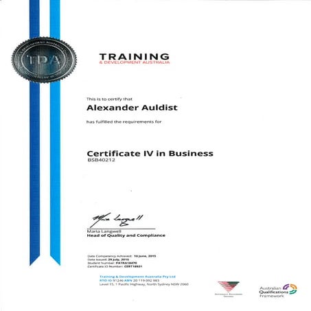Cert IV Business