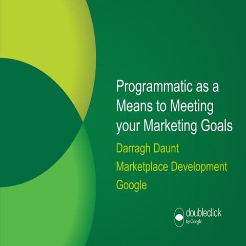 Programmatic as a means to meeting your marketing goals by Darragh Daunt - In...