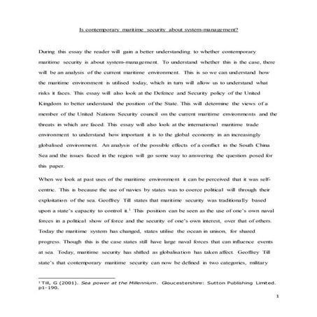 Is contemporary maritime security about system