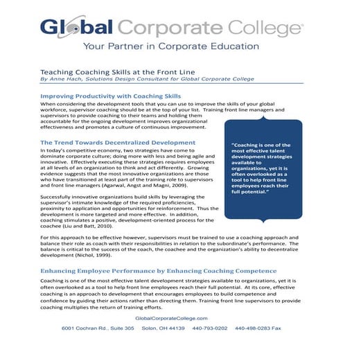 TeachingCoachingSkillsattheFrontLine