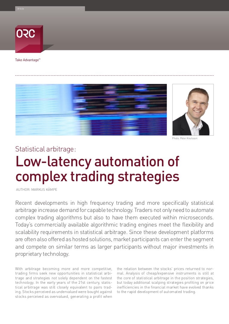 Statistical arbitrage trading strategies