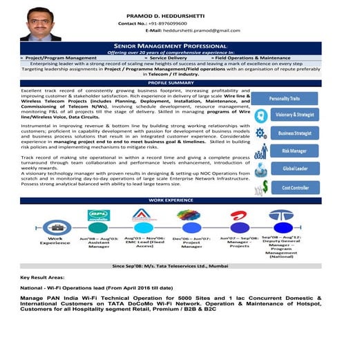 Senior Management  :  Program-Project  Management / Service Delivery / Field ...