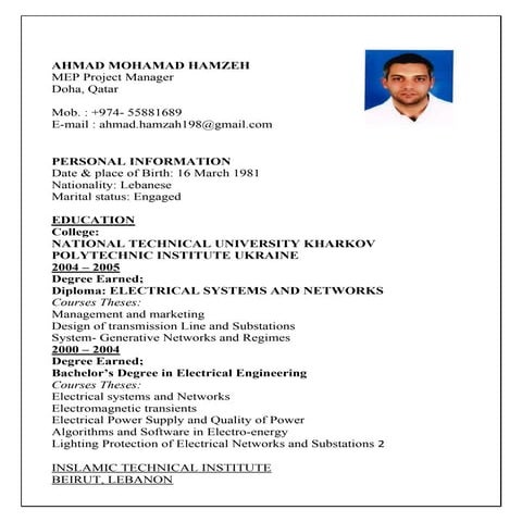 AHMAD MOHAMAD HAMZEH-CV-2015 (2)