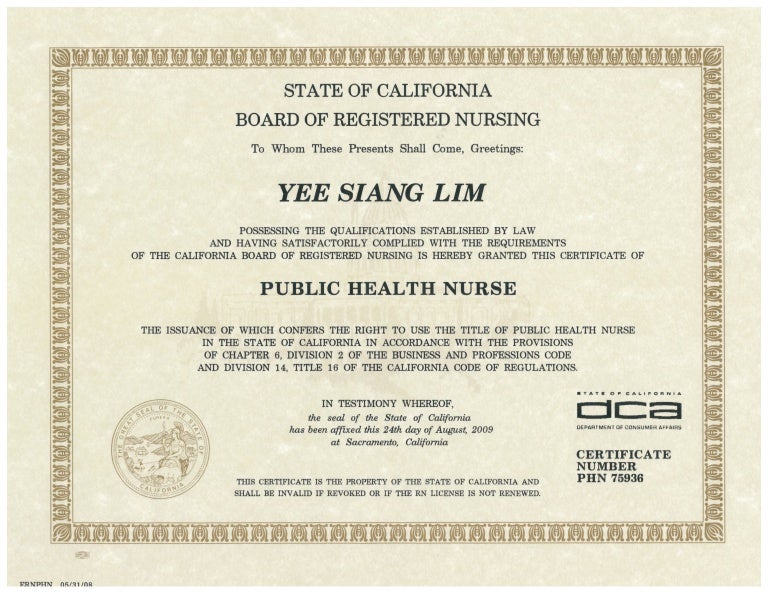 Phn Certificate