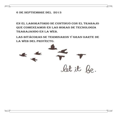 6 de septiembre del  2013