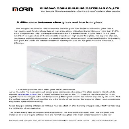 6 difference between clear glass and low iron glass | PDF