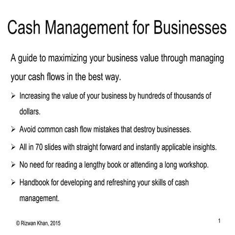 Cash flow management for businesses