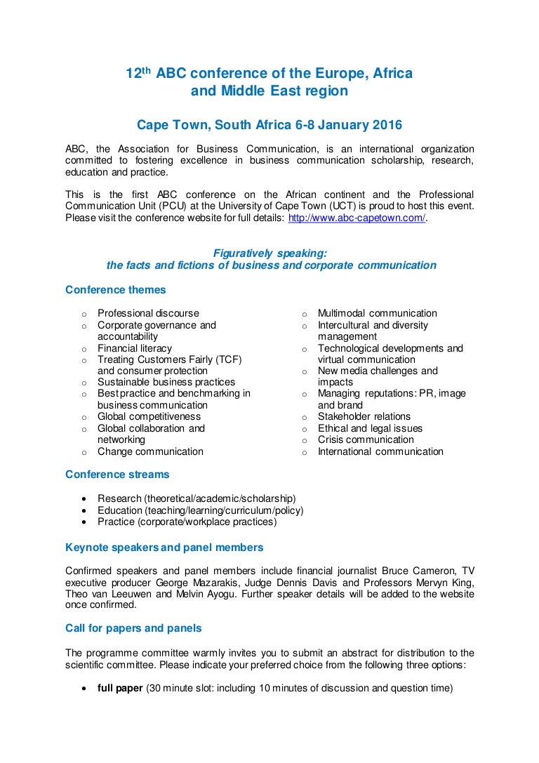 Call for papers
