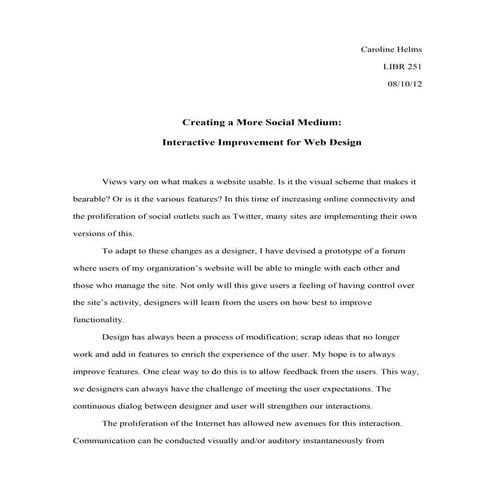 LIB 251 Final Project- Caroline Helms