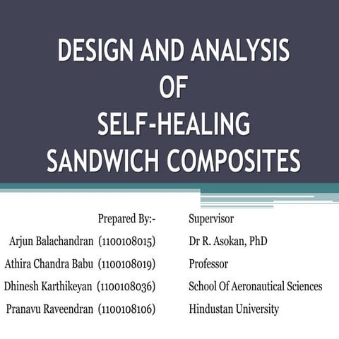 Design & Analysis of Self Healing Sandwich  Composites