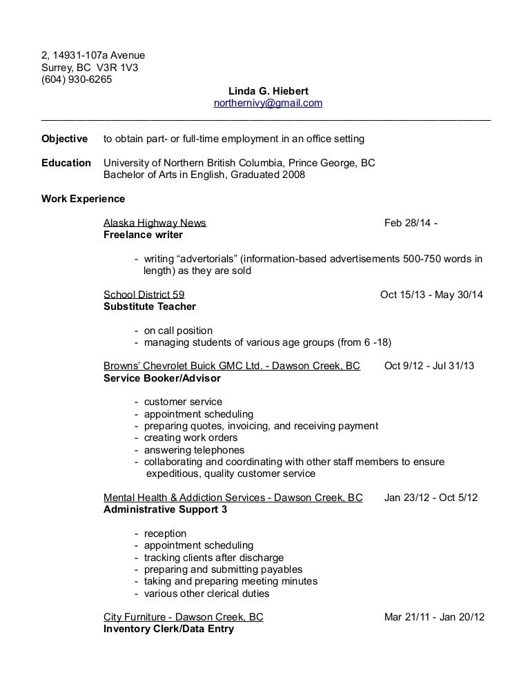 resume clerical jan 2015 resume examples for clerical position