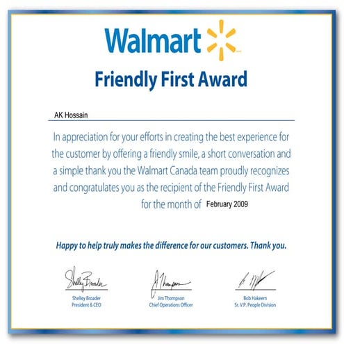 Customer Service Award