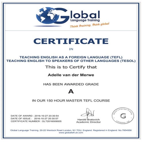 TEFL Certificate