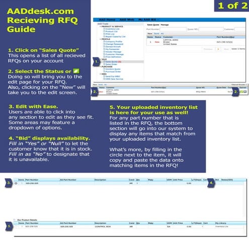 AADDesk Recieving RFQ Guide - Feb18 | PDF
