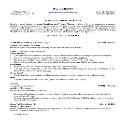 Medina, David Resume Feb 2016