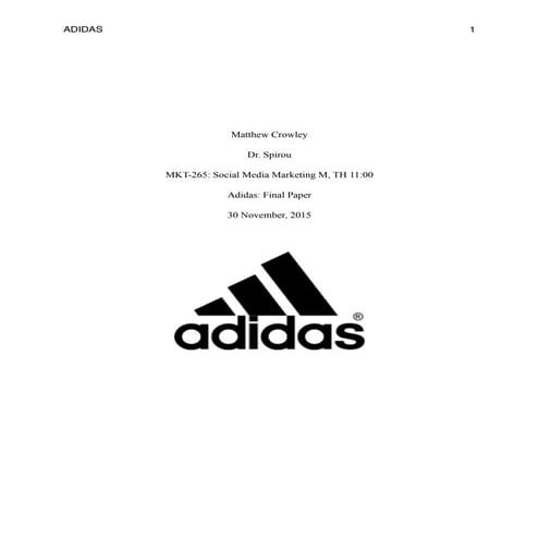 Marketing Final Paper Adidas