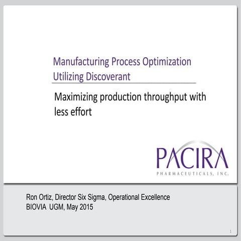 Manufacturing Process Optimization Using Statistical Modeling 2015