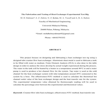 Heat Exchanger Analysis by NTU Method - Basics | PDF