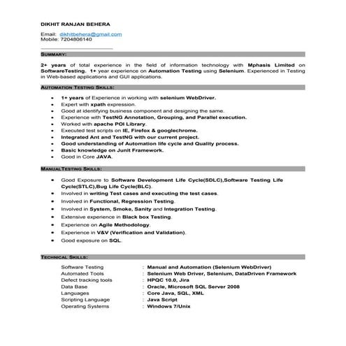 DRB EXP RESUME manual and selenium master copy corrected 2 | PDF