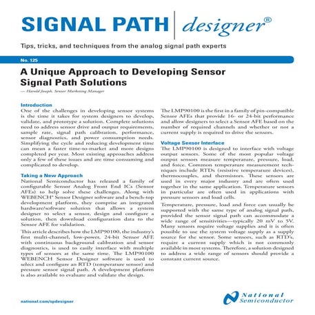 A Unique Approach to Developing Sensor Signal Path Solutions | PDF