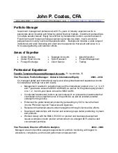 sample resume with work exp cfa on resumes