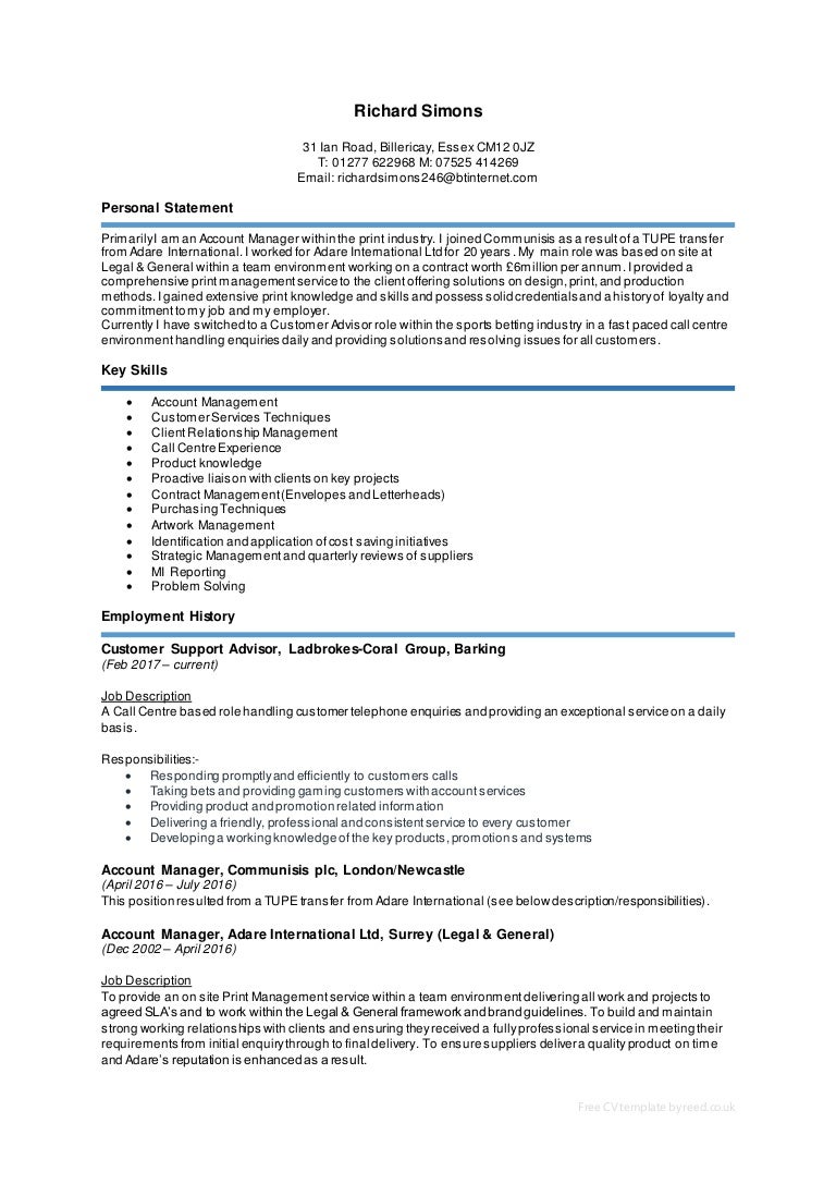 Curriculum vitae example picture
