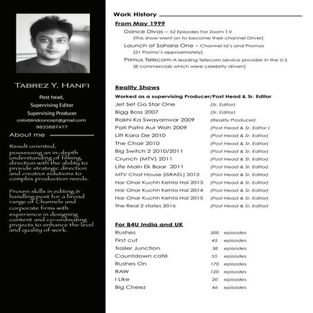 Tabrez Y Hanfi, Video editor | at Individual