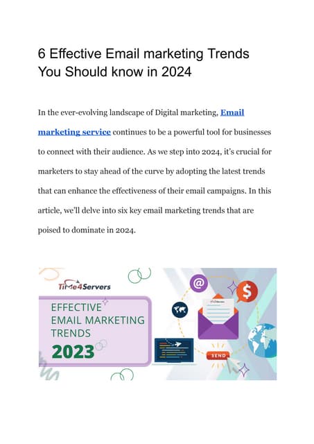6 Effective Email Marketing Trends You Should Know In 2024 Pdf 6 Effective Email Marketing Trends You Should Know In 2024 Pdf