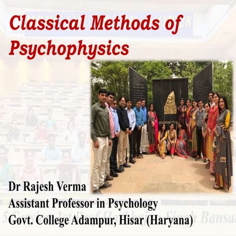 classical methods of psychophysics (Three methods)