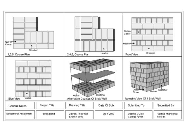 Brick Wall Drawing Side View