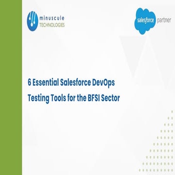 6 Essential Salesforce DevOps Testing Tools for the BFSI Sector | PDF