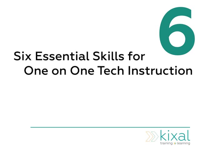 6 Essential Skills for One on One T...