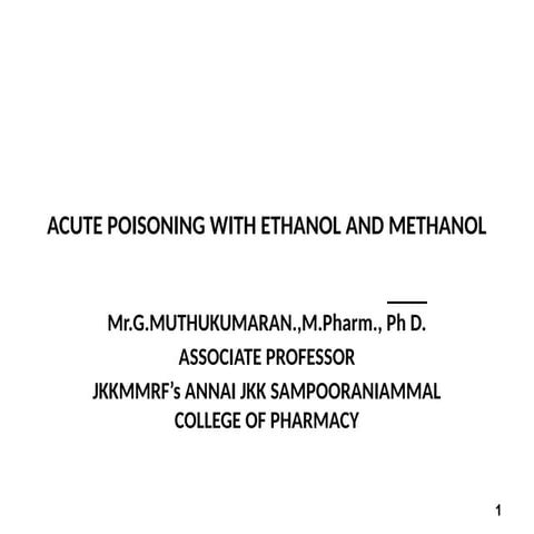 Comprehensive Overview of Methanol and Ethylene Glycol Poisoning ...