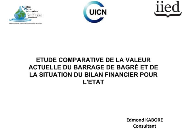 Etude comparative de la valeur actuelle du barrage de Bagré et de la situation du bilan financier pour l'Etat (Burkina Faso)