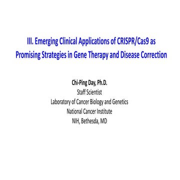 Emerging Clinical Applications of CRISPR-Cas9 as Promising Strategies in Gene...
