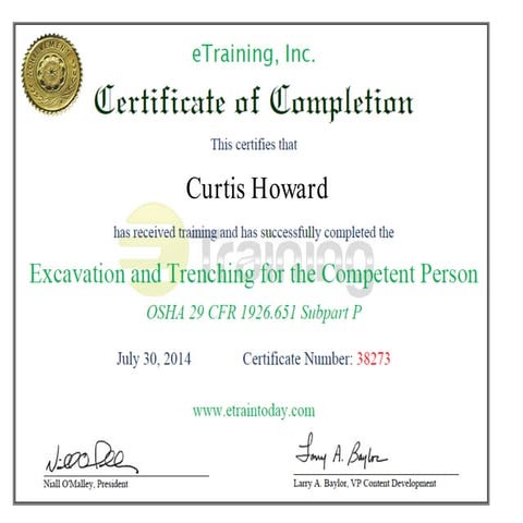 07 30 14   EXCAVATING TRENCHING