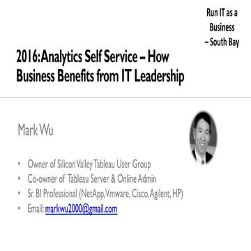 Run IT as Business Meetup self-service BI