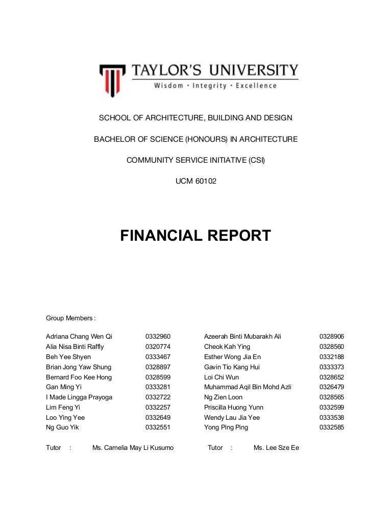 CSI Financial Report
