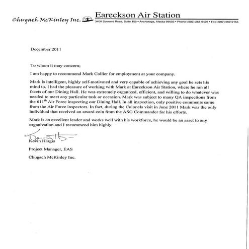 Kevin Hargis letter | PDF