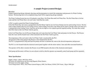A sample Control Design Project
