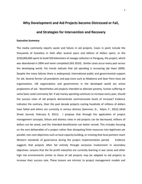Why Development and Aid Projects be...